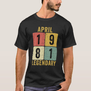 Geboren in april 1981 40e geboortedag gift, 40 jaa t-shirt