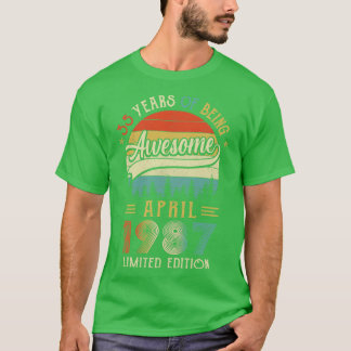 Geboren in april 1987 35e verjaardag in 1987 35 ja t-shirt