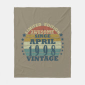 Geboren in april 1998 verjaardag fleece deken (Voorkant)
