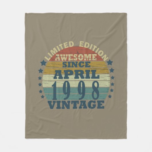 Geboren in april 1998  verjaardag fleece deken (Voorkant)