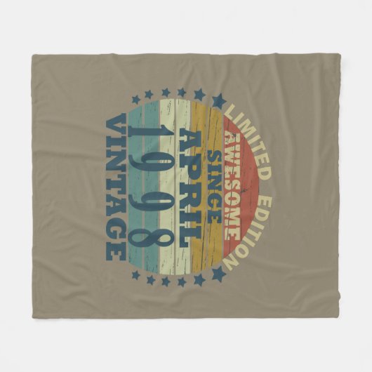 Geboren in april 1998 verjaardag fleece deken (Voorkant (Horizontaal))