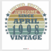 Geboren in april 1998  verjaardag sticker (Vel)