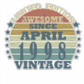 Geboren in april 1998  verjaardag sticker (Voorkant)