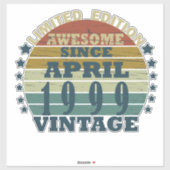 Geboren in april 1999  jaar sticker (Vel)