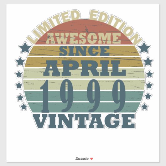 Geboren in april 1999  jaar sticker (Vel)