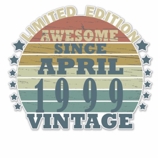 Geboren in april 1999  jaar sticker (Voorkant)