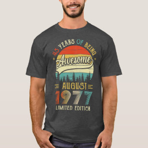 Geboren in augustus 1977 45e verjaardag, 1977 45 j t-shirt