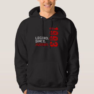 Geboren in augustus 1993 verjaardagslegende sinds hoodie