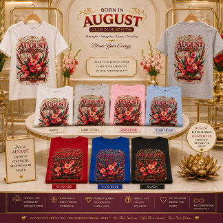 Geboren in augustus Gladiolus Editie Dames Basic T-shirt
