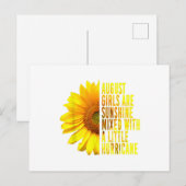 Geboren in augustus Vrouwelijke verjaardag Zonnebl Briefkaart (Voorkant / Achterkant)