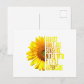 Geboren in Augustus Vrouwen - Zonnebloem Feestdagenkaart (Voorkant / Achterkant)
