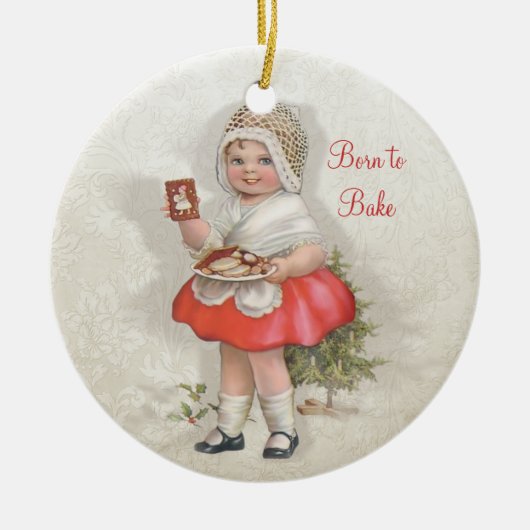 Geboren in Bake Girl Keramisch Ornament (Voorkant)