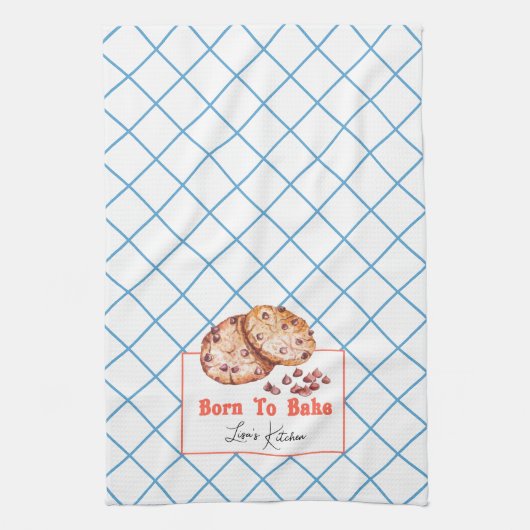 Geboren in Bake Kitchen Towel Theedoek (Verticaal)