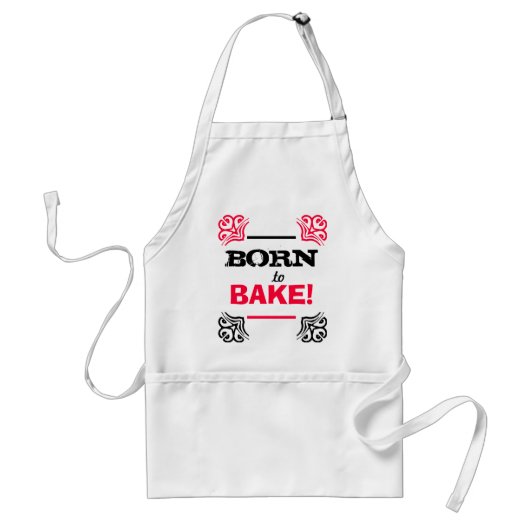Geboren in bake standaard schort (Voorkant)
