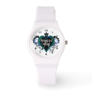Geboren in Bead Blue Heart Watch Horloge