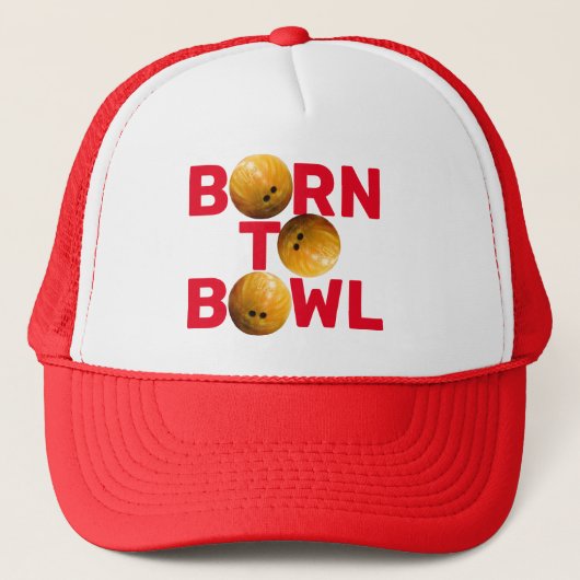 Geboren in Bowl Bowler Bowling Fun Trucker Pet (Voorkant)