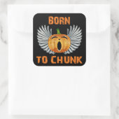 Geboren in brok vierkante sticker (Tas)