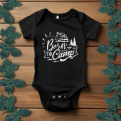 Geboren in Camp Typography Unisex | Lichtgrijs Romper