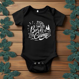 Geboren in Camp Typography Unisex | Lichtgrijs Romper