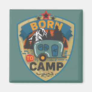 Geboren in Camp Word Art Large Magnet