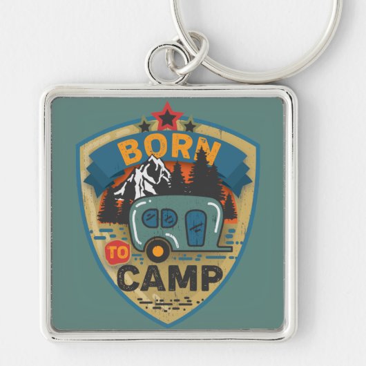 Geboren in Camp Word Art Large Sleutelhanger (Voorkant)