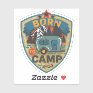 Geboren in Camp Word Art Vinyl Sticker
