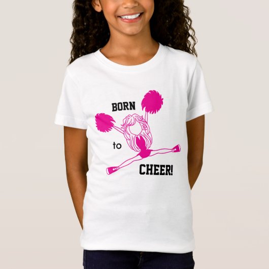 Geboren in Cheer - Hot Pink T-shirt (Voorkant)