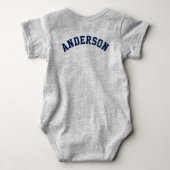 Geboren in Cheer - Navy Blue, Oranje en wit Romper (Achterkant)