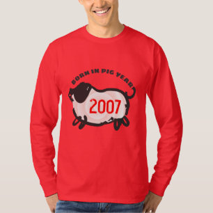 Geboren in Chinees brandblusjaar 2007 Man rood Shi T-shirt