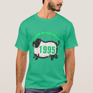 Geboren in Chinees Man Varkenspad 1995 groen T-shi T-shirt