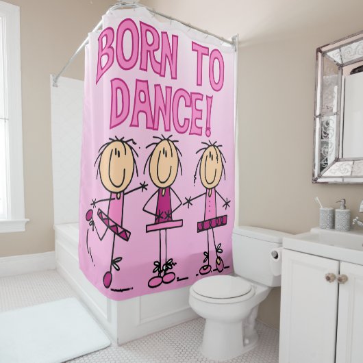 Geboren in Dance Ballerina Stick Douchegordijn (In situ)