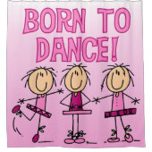Geboren in Dance Ballerina Stick Douchegordijn (Voorkant)