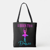 Geboren in Dance Ballerina Tote Bag (Achterkant)