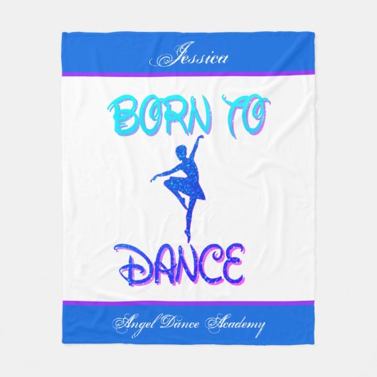 Geboren in Dance Blanket met Hare Name & Dance Aca Fleece Deken (Voorkant)