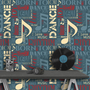 Geboren in Dance Blue/Red/Gold ID277 Behang