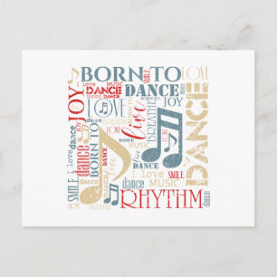 Geboren in Dance Blue/Red/Gold ID277 Briefkaart