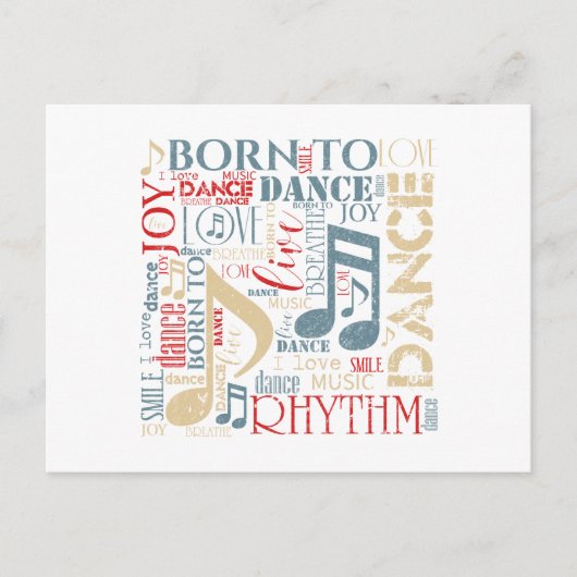 Geboren in Dance Blue/Red/Gold ID277 Briefkaart (Voorkant)