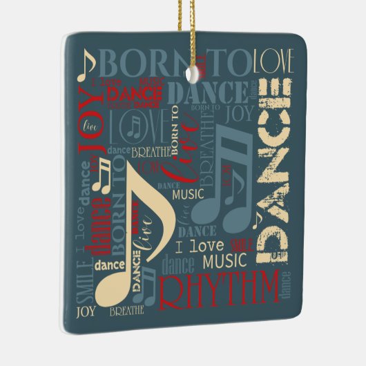 Geboren in Dance Blue/Red/Gold ID277 Keramisch Ornament