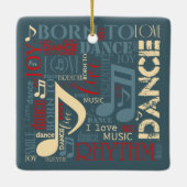 Geboren in Dance Blue/Red/Gold ID277 Keramisch Ornament (Achterkant)