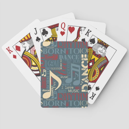 Geboren in Dance Blue/Red/Gold ID277 Pokerkaarten (Achterkant)