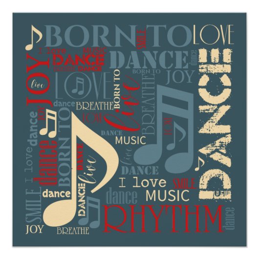 Geboren in Dance Blue/Red/Gold ID277 Poster (Voorkant)