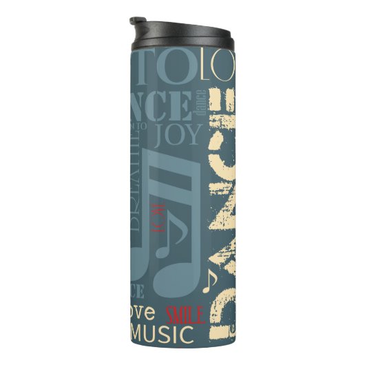 Geboren in Dance Blue/Red/Gold ID277 Thermosbeker (Geroteerd rechts)