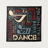 Geboren in Dance Blue/Red/Gold ID277 Wandkleed (Voorkant (horizontaal))