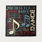 Geboren in Dance Blue/Red/Gold ID277 Wandkleed (Voorkant)