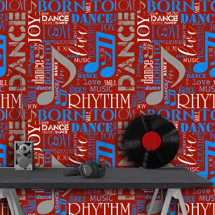 Geboren in Dance Blue/White/Any Color ID277 Behang