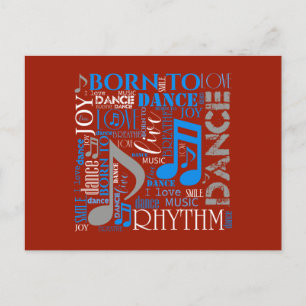 Geboren in Dance Blue/White/Any Color ID277 Briefkaart