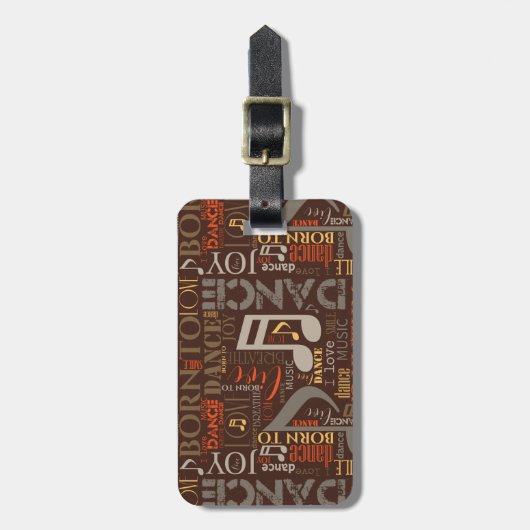 Geboren in Dance Brown ID277 Bagagelabel (Voorkant verticaal)