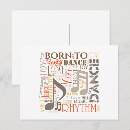 Geboren in Dance Brown ID277 Briefkaart (Voorkant / Achterkant)