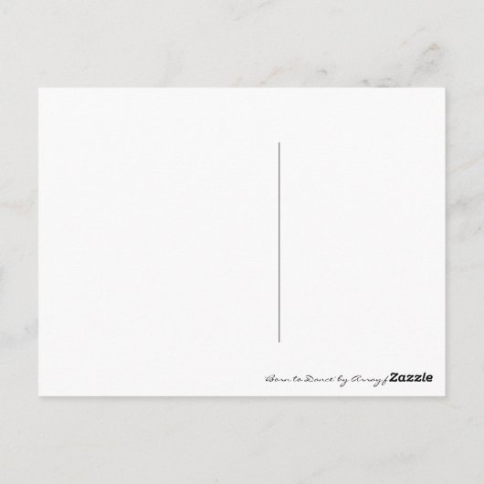 Geboren in Dance Brown ID277 Briefkaart (Achterkant)