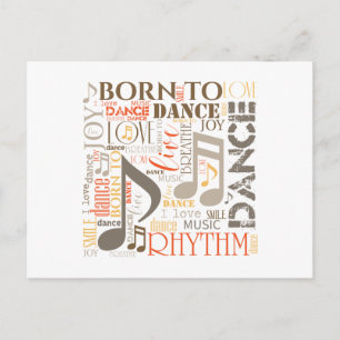 Geboren in Dance Brown ID277 Briefkaart